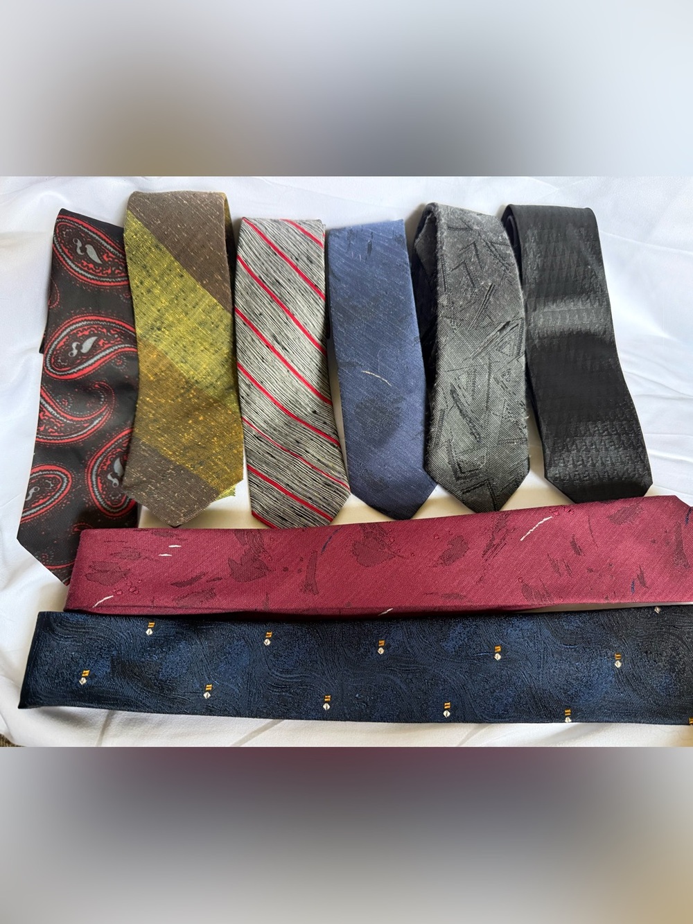 Set of 8 - Men's Assorted Necktie Pack - Blue, Gray, Black, Burgundy